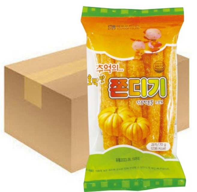 에코푸드 추억의 호박맛 쫀드기 쫀디기, 70g, 30개