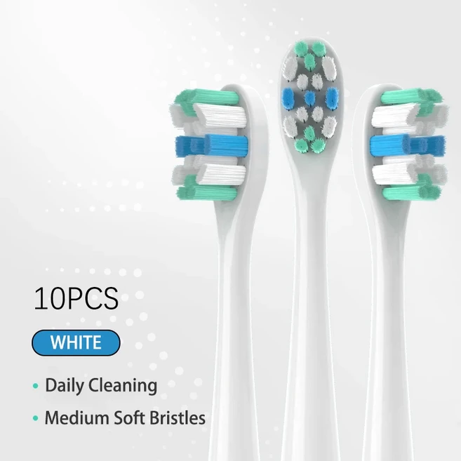 Usmile 모든 시리즈 모델에 적합한 칫솔 헤드 진공 포장 10 개, 03 White