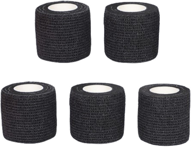 HB153 훅그립테이프 5cm 볼링테이핑 그립 크로스핏테이프, 블랙, 5개