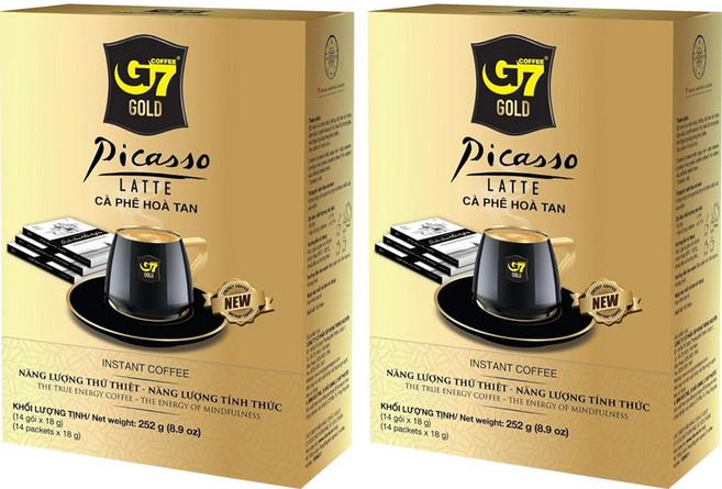 베트남 쭝웬 G7 골드커피 피카소 바닐라 카페라떼, 2박스, 14개입, 18g