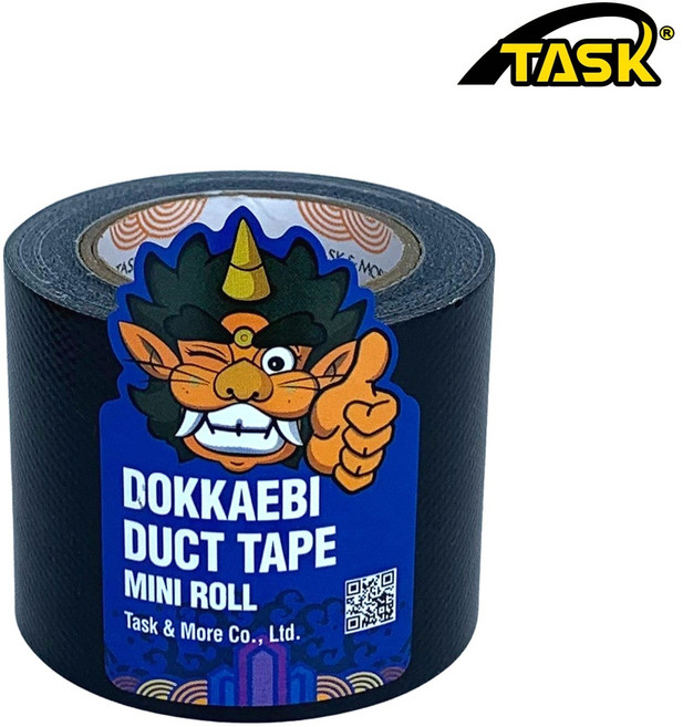 도깨비 수출용(국내산) 덕트테이프 덕테이프 미니롤 BLACK 50mmX5m, 1개, 50mm X 5m