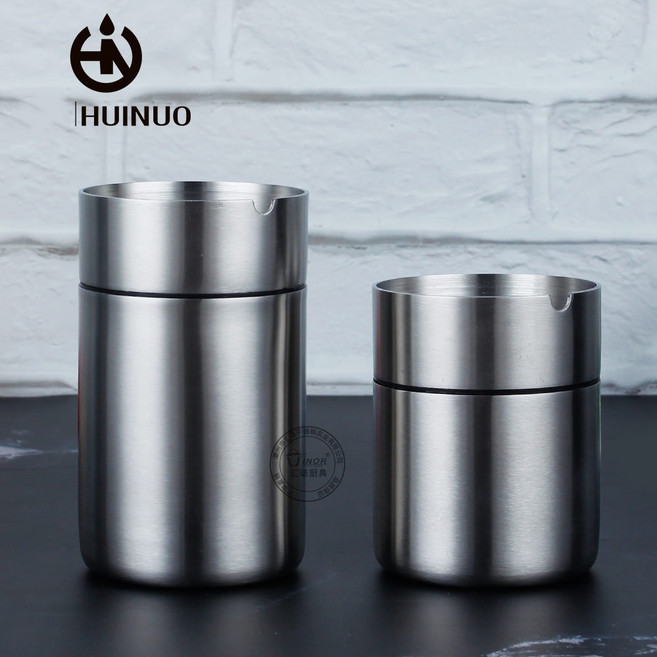 304 스테인리스 스틸 재떨이 차량용 재떨이 독창적인 자동차용 금속 재떨이, 1개, 대형 7*11cm-200g