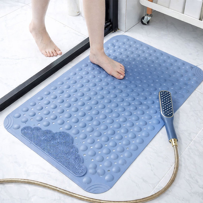 giilight 욕실 미끄럼방지매트 안전 발매트 화장실 욕조 항균 물빠짐 바닥매트, 하늘색, 1개