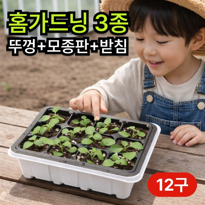 그로아 육묘 파종 모종 트레이 미니 하우스, 1개, 뚜껑 모종판