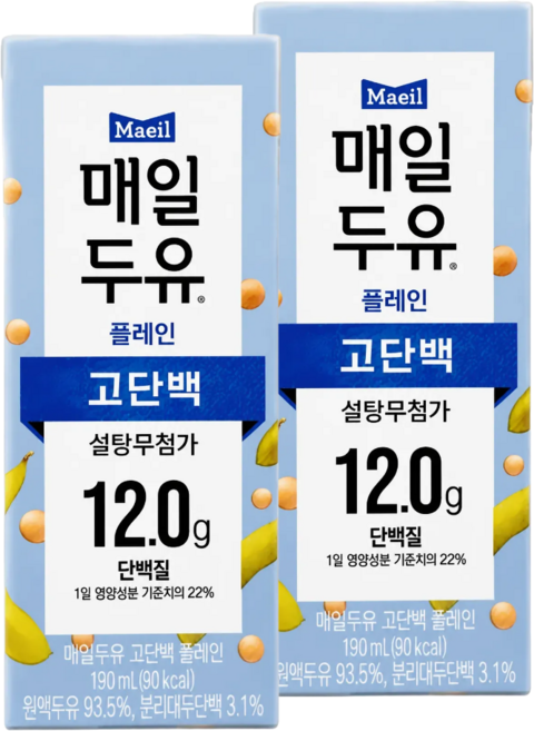 매일유업 매일두유 고단백, 190ml, 12개