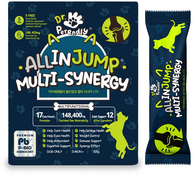 닥터페렌들리 올인점프 멀티시너지 17X 강아지 관절 영양제, 20회분, 뼈/관절강화, 1개