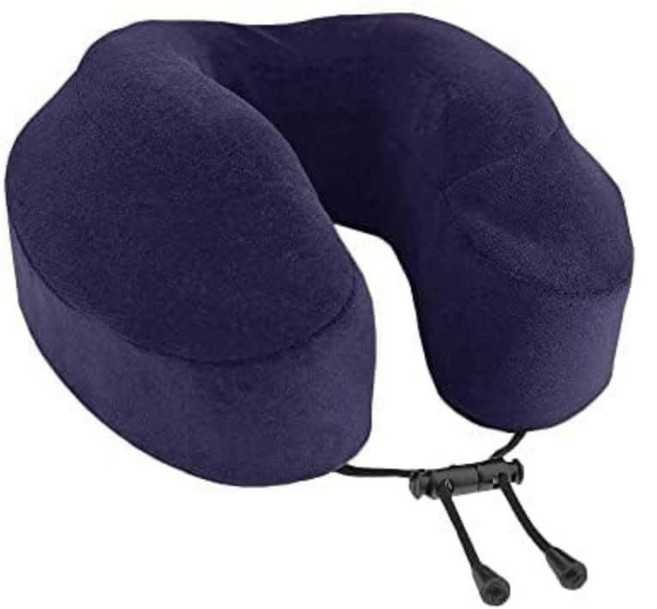 비행기 여행용 카보 넥 베개 u2013 에볼루션 클래식 메모리 폼 U 모양 디자인 조절 가능한 지지대 장치 미드나잇 블랙 로 수면을 지원, N y