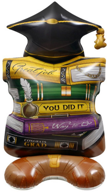 졸업식 초대형 은박풍선 스탠딩에어벌룬 포토존 파티 졸업 축하 풍선세트, 3.학사모 책더미 풍선, 1개