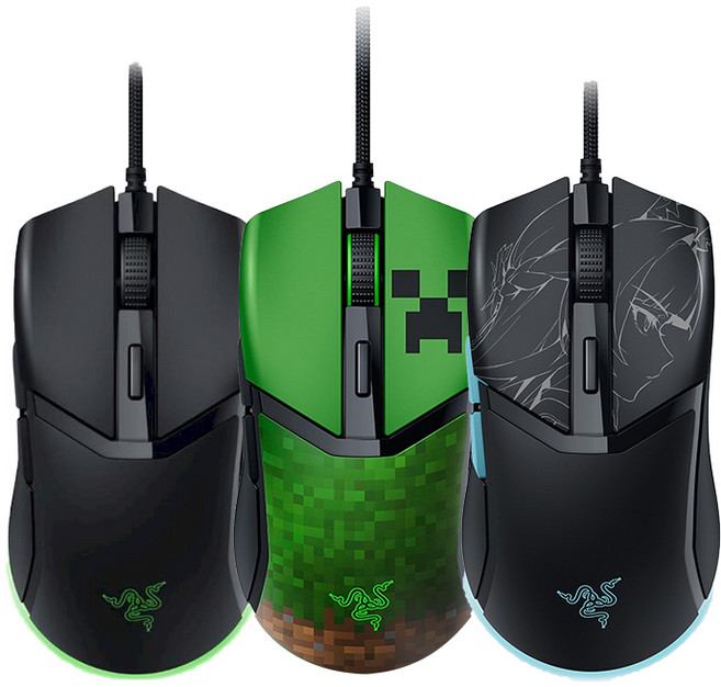 Razer 雷蛇 Cobra 有線電競滑鼠 輕量設計 RGB 機械軸 光學滑鼠 巨集滑鼠 電腦滑鼠 電競滑鼠, Minecraft限定版