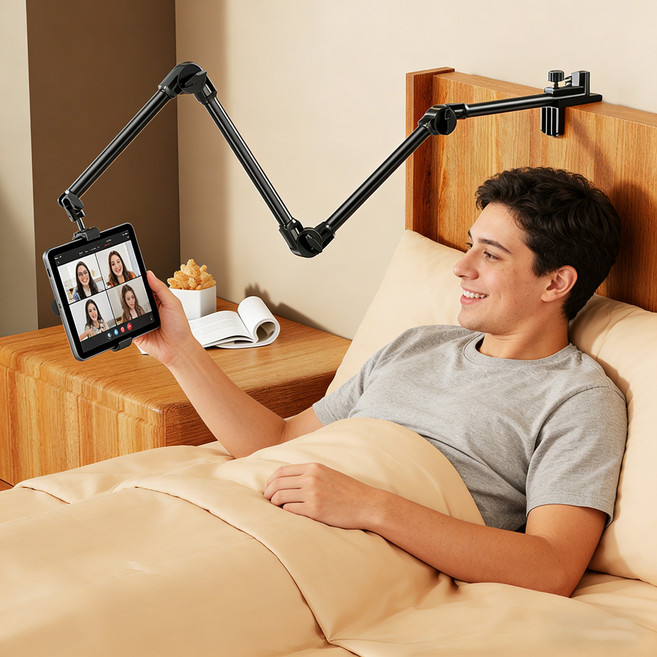 호밍사이 침대 핸드폰 태블릿 거치대 캔틸레버 거치대 스마트폰 거치대, 1개, 블랙, MS-1