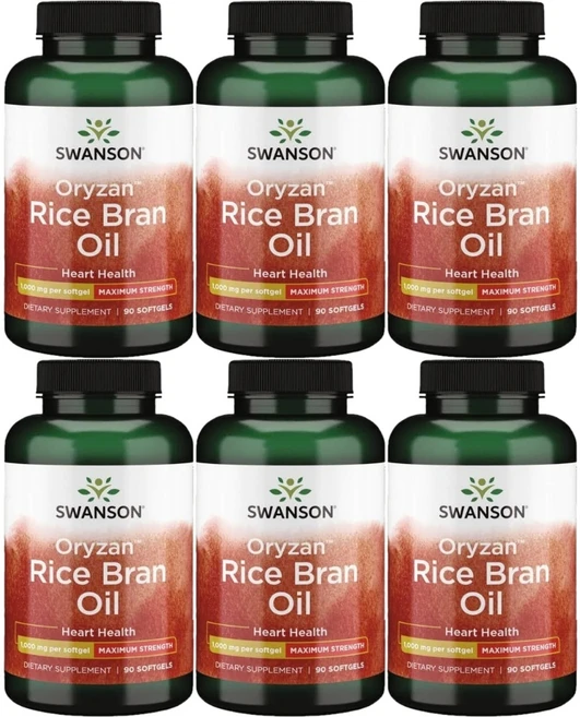 스완슨 Oryzan 쌀겨 오일 1000mg, 6팩, 90정 - 쿠팡