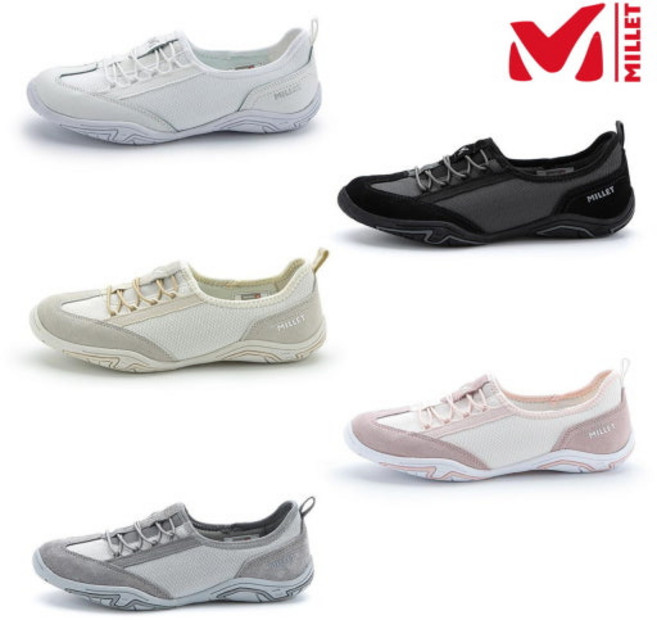 (매장정품) 밀레 MILLET 가볍고 심플한 디자인에 쿠션 복원력이 우수한 여성용스니커즈 클랩온4 'MTSSB970' #별도의 매듭없이 착화가 용이 #캐주얼 #라이프 스타일
