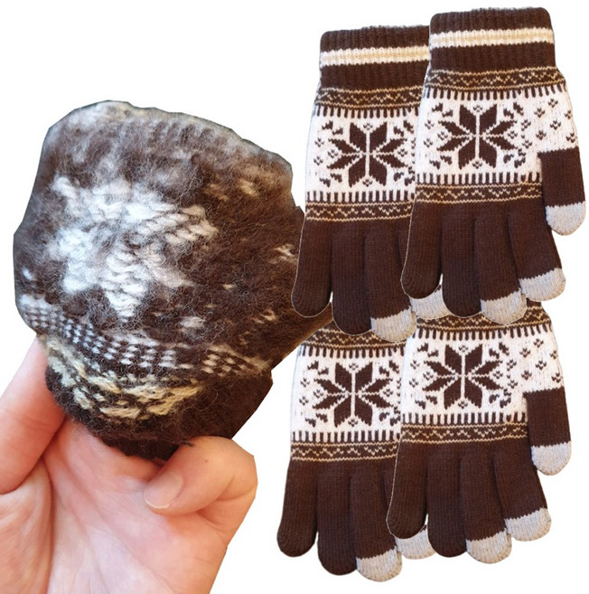 1+1 왕기모 듬뿍듬뿍 본라이프 고급형 겨울 리얼 울 왕 기모 니트 겨울 방한 핸드폰 스마트폰 터치장갑 여성 남성 FREE 겨울 융 기모 융털장갑 방한 발열 털장갑 눈꽃장갑