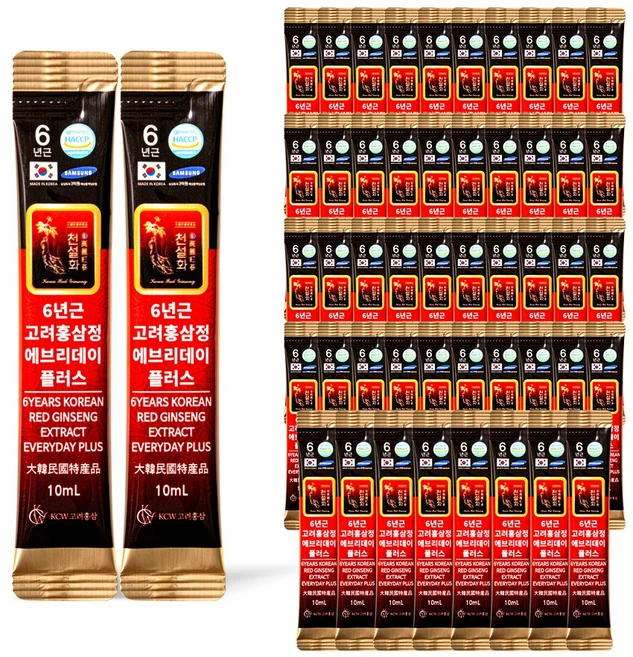 6년근 홍삼 스틱 진액 실속형 끝판왕 에브리데이 플러스, 50개, 10ml - 쿠팡