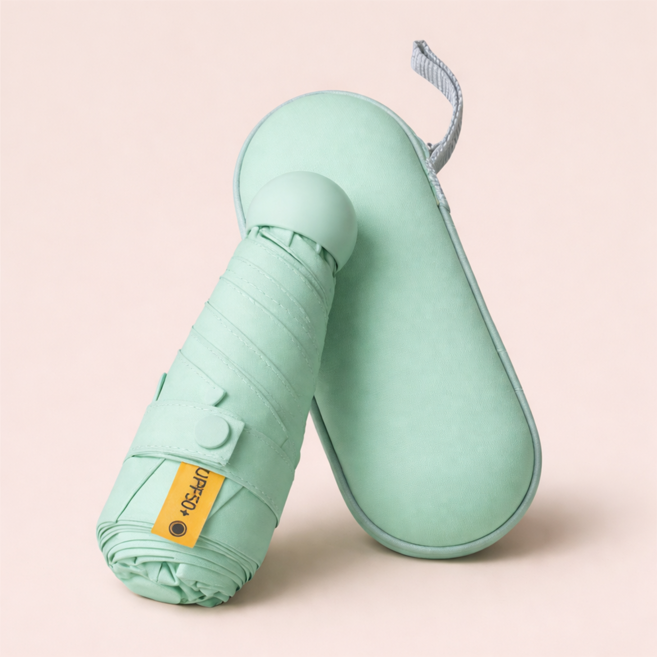 휴대용 미니 양우산 초경량 UV차단 자외선차단 접이식 소형 여름 햇빛차단 전용케이스