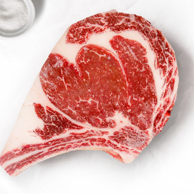 [마블플러스] 5cm 토마호크 스테이크 소고기 캠핑 등심 갈비 블랙앵거스 소고기 가정용 캠핑용, (뼈커팅) 토마호크 5cm 1050g, 1개