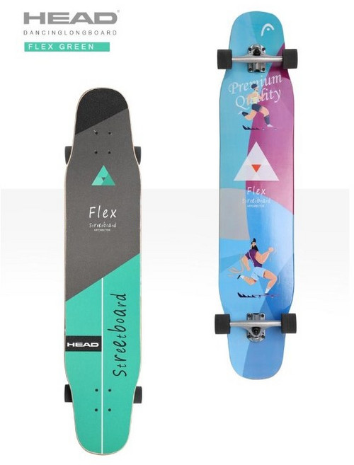 HEAD 헤드 46인치 롱보드+고급Y툴 단풍나무7겹 그린/핑크 라이딩 주니어 성인 H20LS, FLEX GREEN, 1개