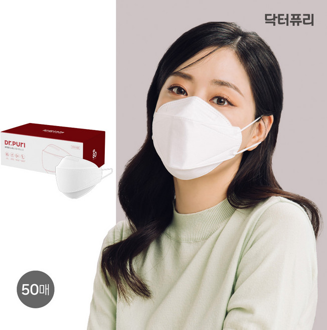 닥터퓨리 KF80 뉴에스 황사마스크 50매 대형(번들포장), 50매입, 1개, 화이트