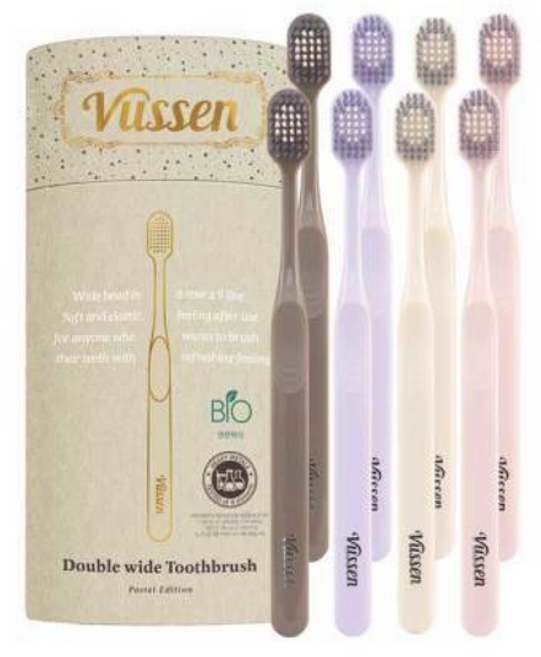 오스템 뷰센 더블와이드 향균 칫솔 파스텔, 1개, 8개입