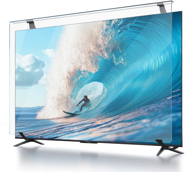 NINONLY 블루라이트 차단 파손방지 티비보호기 시력보호 TV화면보호기 액정필름 보호커버 보호대 삼성LG 호환 TV필터 보안기 43인치 55인치 65인치, 1개, TV보호기 55형(1240X735)