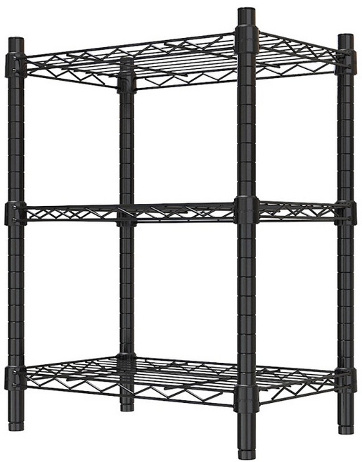 比架王 輕型 45x30x75公分 三層波浪架 兩色可選, 黑色, 1個