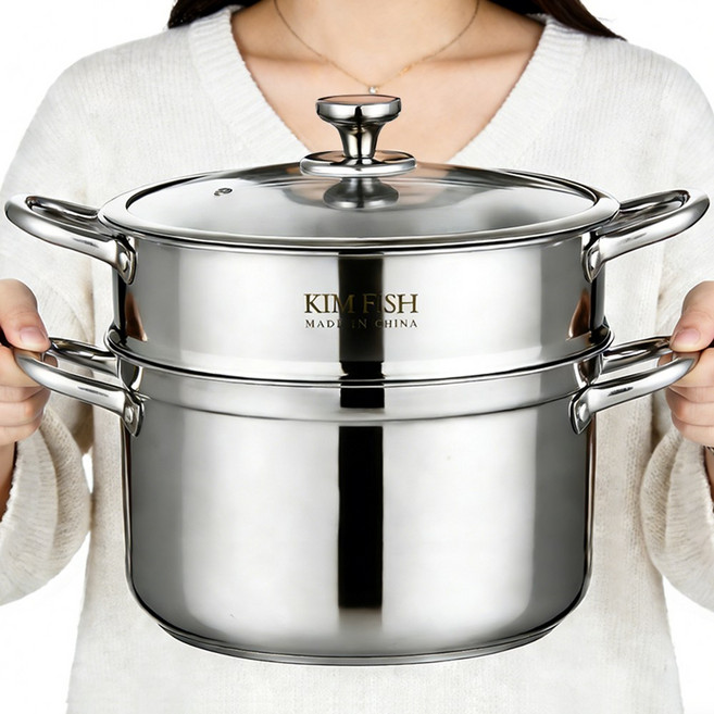 찜기 냄비 프리미엄 스텐 찜냄비냄비 다용도 찜기+전골냄비 세트, 1개, 20cm