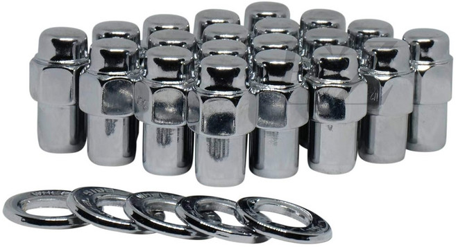크래거 스탠다드 마그 러그 너트 716-20 오프셋 와셔 크롬 마감 세트 20개 포함, 12x1.5, Chrome, 20