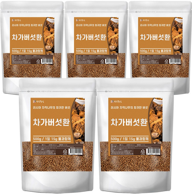 건강중심 러시아 차가버섯 환, 5개, 500g