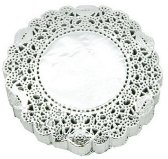 도나앤데코 엘리니 도일리 페이퍼 8.8cm, 실버 색상, 250개