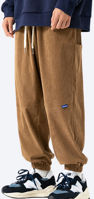 가르크시 캐주얼 코듀로이 조거 팬츠 루즈핏 와이드 데일리 힙합 아메카지 무드 바지