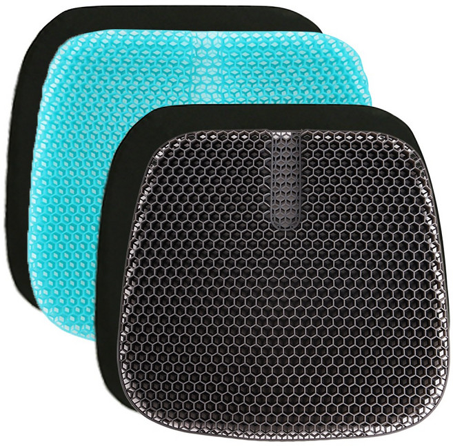 1+1 공유 실리콘 차량용 쿨링방석 여름 통풍 시원한 벌집쿠션 특대형, 1세트, 그레이+블루