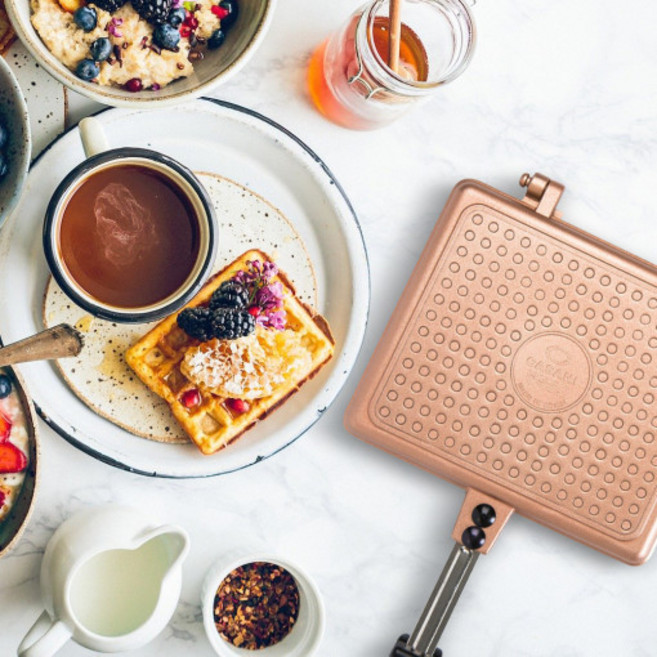 윤스테이 까사니 골드 인덕션겸용 국산 와플팬 크로플팬, 1개