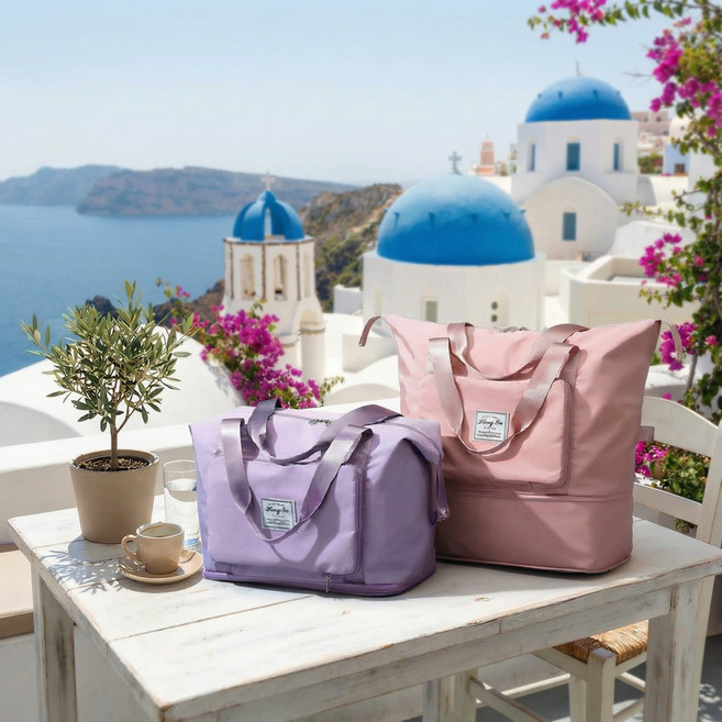 바닐라멜론 접이식 확장형 보스턴백 여행용 캐리어 결합