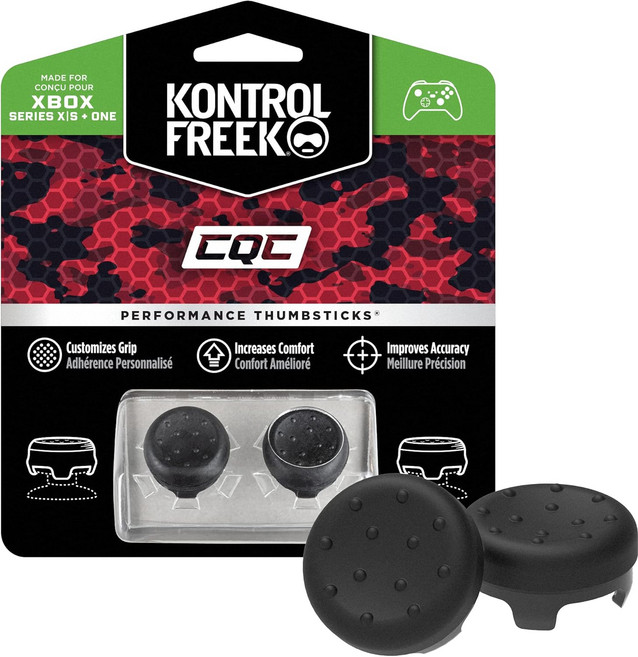 Xbox One 및 Series X 컨트롤러용 KontrolFreek CQC 성능 썸스틱 미드 라이즈 오목 블랙