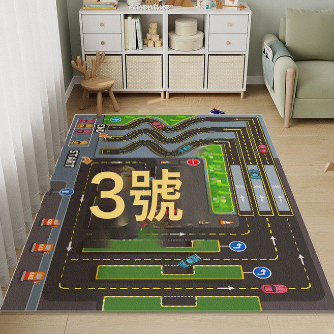 兒童房間地墊 汽車停車場主題爬行墊 客廳遊戲娛樂區臥室閱讀區早教地毯, 賽車跑道遊戲毯