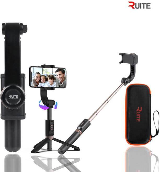 루이트 7세대 삼각대 셀카봉 짐벌 블루투스 회전, 단품 + 마운트어댑터