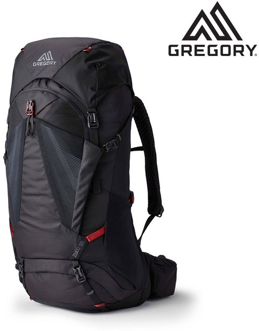 그레고리 줄루 55L 백팩 남성 등산배낭 백패킹배낭 (레인커버 증정), VOLCANIC BLACK