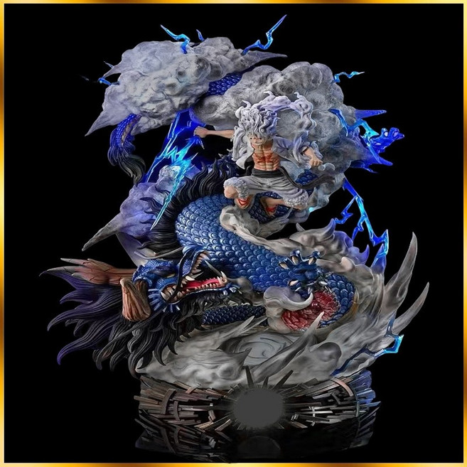 원피스 카이도우 니카 피규어 23cm 전투 장면 스태츄 소장용 해외판, 엔마 조로 높이 약 24cm
