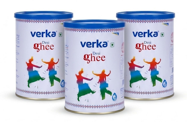 VERKA PURE GHEE ( VERKA BUTTER GHEE INDIA ) 베르카 기버터, 3개, 900g