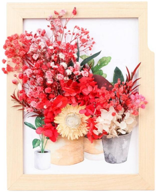 手工DIY乾燥花相框 永生花裝飾 花材包 DIY手工立體裝飾 乾燥花相框 乾燥花吊框 手工DIY 立體相框 麥手作, H嫣然