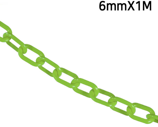 플라스틱 체인 1M 6mm 8mm 사슬 주차금지 안전통제 차량통제, 플라스틱 체인 초록, 1개