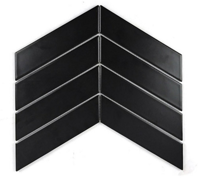 자기질 모자이크 타일 헤링본타일 45x180mm, 1개, 블랙무광