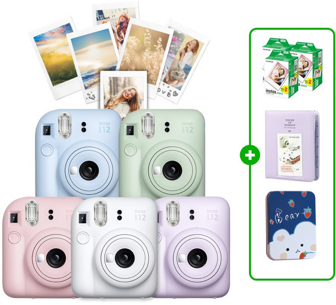 인스탁스 미니12 즉석카메라+필름60장+선물SET, 1개, 블로썸핑크