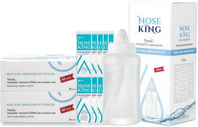 노즈킹 코세척기 + 코세척 분말 10p + 분말 120p 세트, 1세트
