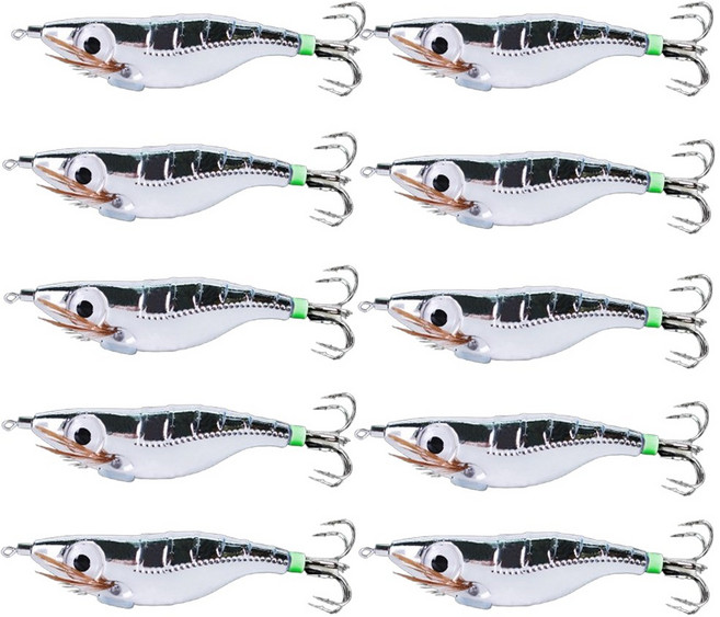 문어 미늘 왕발에기 10개세트 / 안빠지는 에기 갑오징어 쭈꾸미, 은동이 _10개_1세트, 1개, 10g