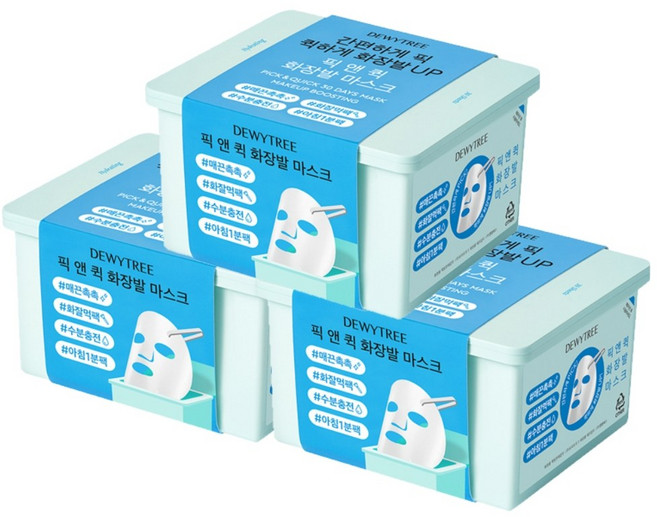 듀이트리 픽앤퀵 뽑아쓰는 화장발 마스크 팩, 30개입, 3개