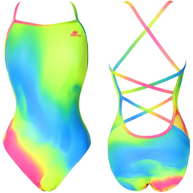 센티 더 뉴 유니버스 더블백 여자 실내 수영복 WSM-20950 라임