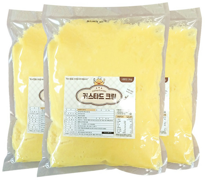 프리미엄 새롭게 출시된 단백한 만쥬델리 만쥬빵 속재료 커스타드 슈크림, 3개, 2kg