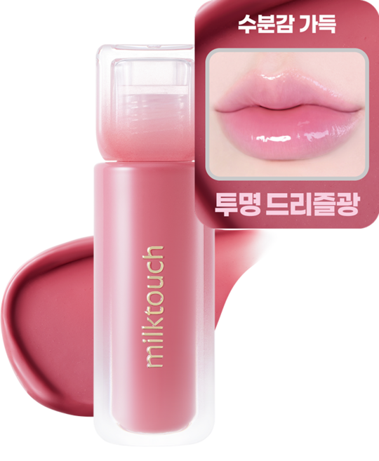 밀크터치 듀 스테인 쉬어 립 글로스, 1개, 4ml, 02.버블리 핑크
