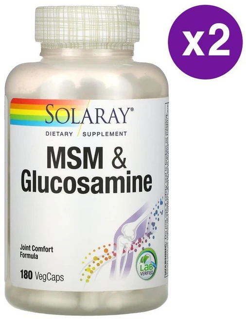 솔라레이 MSM & 글루코사민 Solaray MSM & Glucosamine, 2개, 180정 - 쿠팡